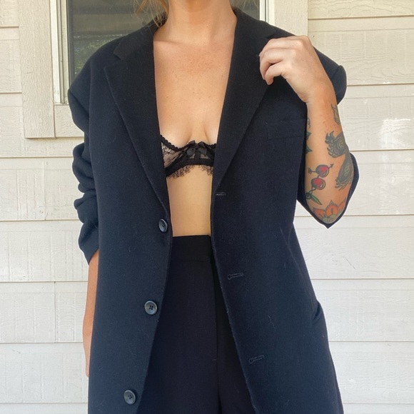 Oscar de la Renta Other - Oscar De La Renta Black Wool Cashmere Blend Blazer Jacket